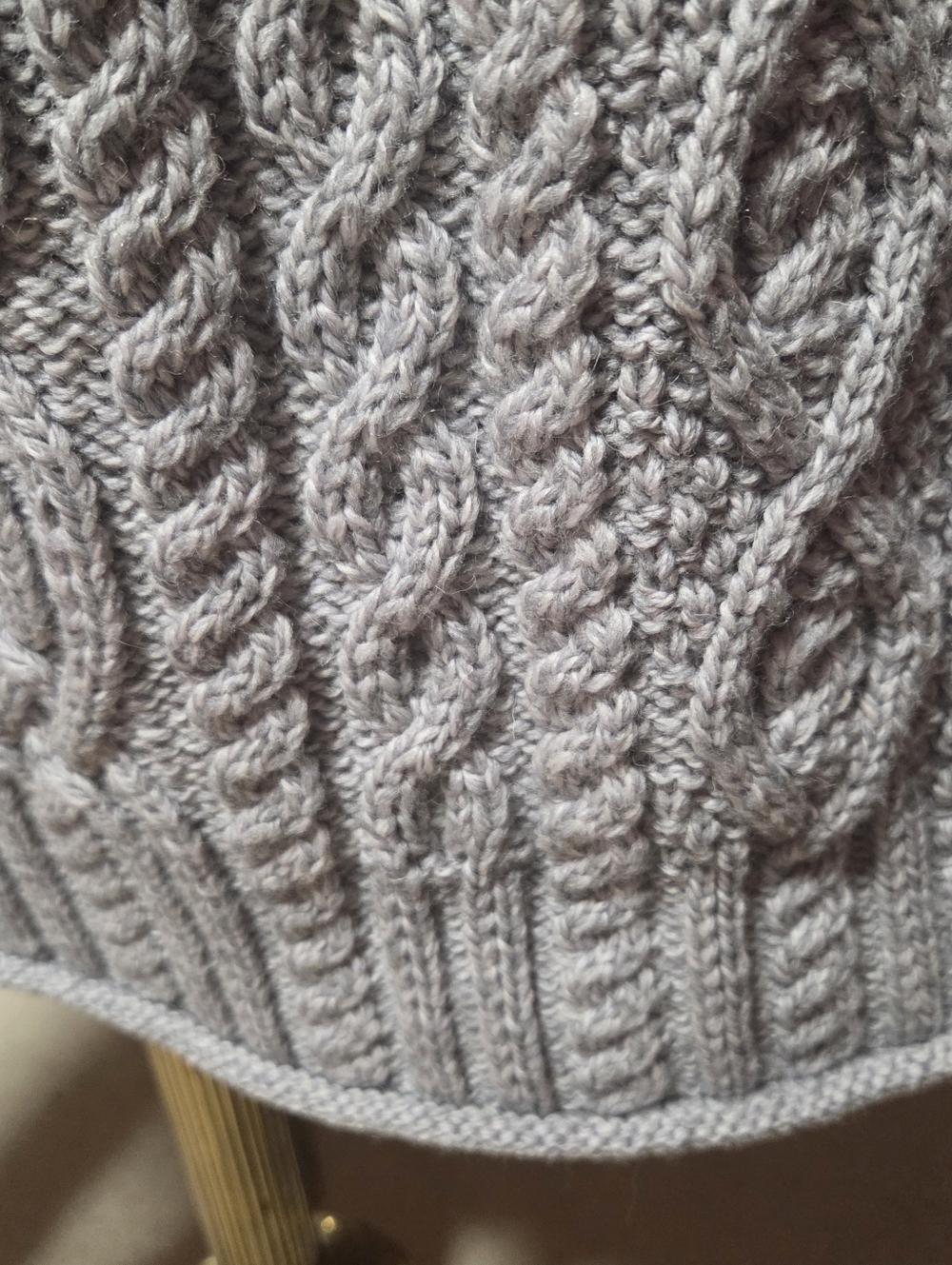 Aran Mor Irish Rollneck Cable Knit Tunic Gray Sweater Size Large - Picture 4 of 5